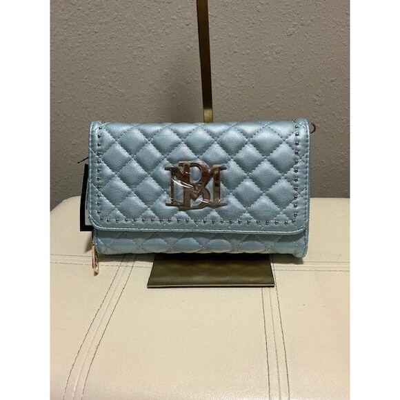Badgley Mischka Handbags - Badgley Mischka Quilted Crossbody Bag Blue Metal Vegan Leather NWT